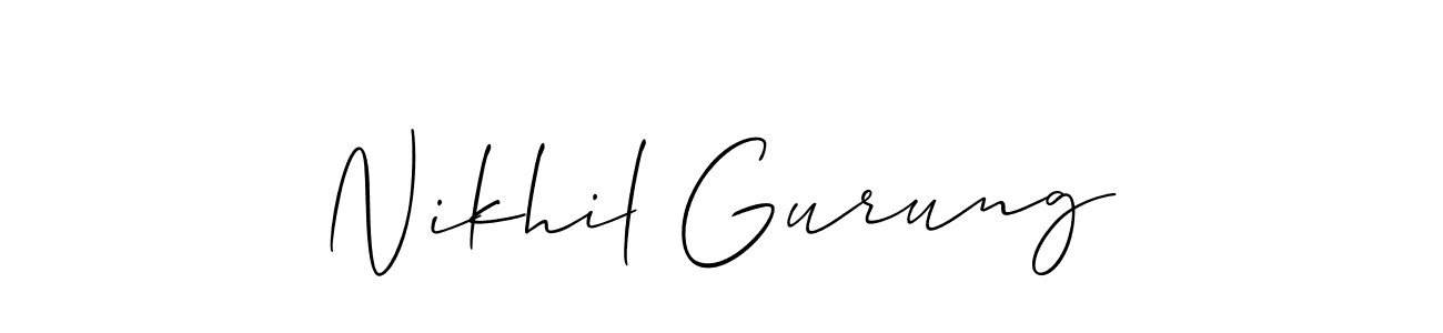 How to make Nikhil Gurung signature? Allison_Script is a professional autograph style. Create handwritten signature for Nikhil Gurung name. Nikhil Gurung signature style 2 images and pictures png