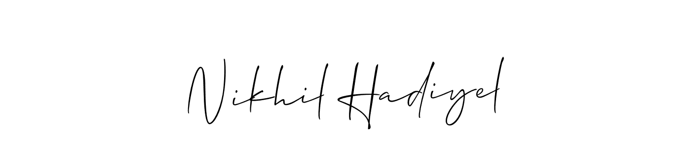 Also we have Nikhil Hadiyel name is the best signature style. Create professional handwritten signature collection using Allison_Script autograph style. Nikhil Hadiyel signature style 2 images and pictures png