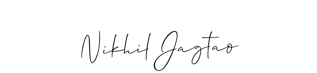 How to Draw Nikhil Jagtao signature style? Allison_Script is a latest design signature styles for name Nikhil Jagtao. Nikhil Jagtao signature style 2 images and pictures png