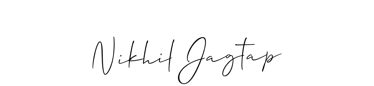 How to make Nikhil Jagtap name signature. Use Allison_Script style for creating short signs online. This is the latest handwritten sign. Nikhil Jagtap signature style 2 images and pictures png