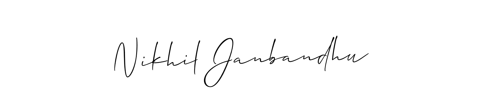 How to make Nikhil Janbandhu signature? Allison_Script is a professional autograph style. Create handwritten signature for Nikhil Janbandhu name. Nikhil Janbandhu signature style 2 images and pictures png