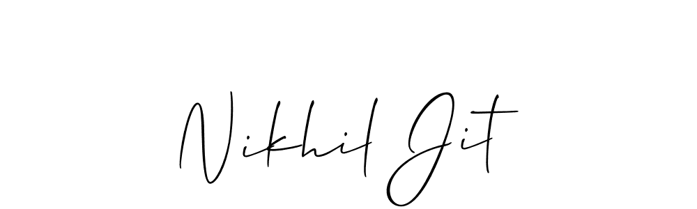 Use a signature maker to create a handwritten signature online. With this signature software, you can design (Allison_Script) your own signature for name Nikhil Jit. Nikhil Jit signature style 2 images and pictures png