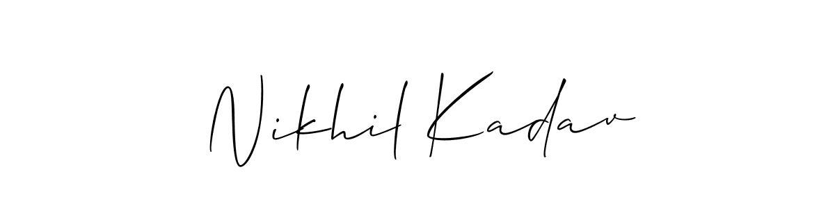 You should practise on your own different ways (Allison_Script) to write your name (Nikhil Kadav) in signature. don't let someone else do it for you. Nikhil Kadav signature style 2 images and pictures png