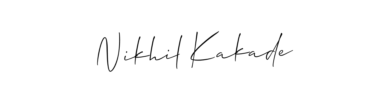 Create a beautiful signature design for name Nikhil Kakade. With this signature (Allison_Script) fonts, you can make a handwritten signature for free. Nikhil Kakade signature style 2 images and pictures png