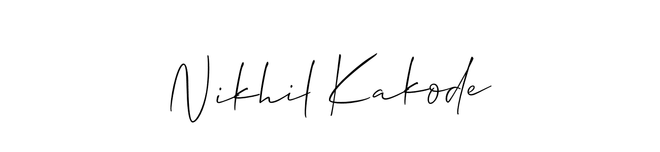 This is the best signature style for the Nikhil Kakode name. Also you like these signature font (Allison_Script). Mix name signature. Nikhil Kakode signature style 2 images and pictures png