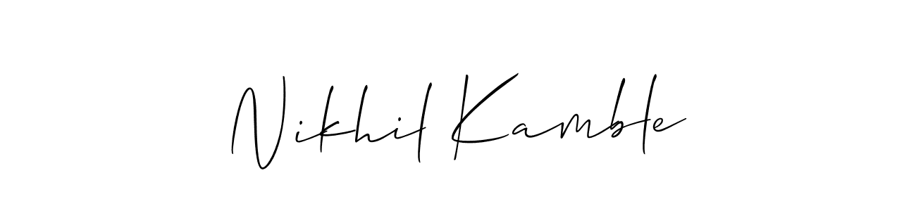 How to make Nikhil Kamble signature? Allison_Script is a professional autograph style. Create handwritten signature for Nikhil Kamble name. Nikhil Kamble signature style 2 images and pictures png