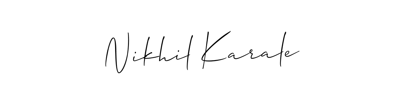 Allison_Script is a professional signature style that is perfect for those who want to add a touch of class to their signature. It is also a great choice for those who want to make their signature more unique. Get Nikhil Karale name to fancy signature for free. Nikhil Karale signature style 2 images and pictures png