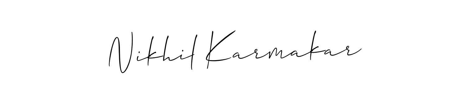 Nikhil Karmakar stylish signature style. Best Handwritten Sign (Allison_Script) for my name. Handwritten Signature Collection Ideas for my name Nikhil Karmakar. Nikhil Karmakar signature style 2 images and pictures png