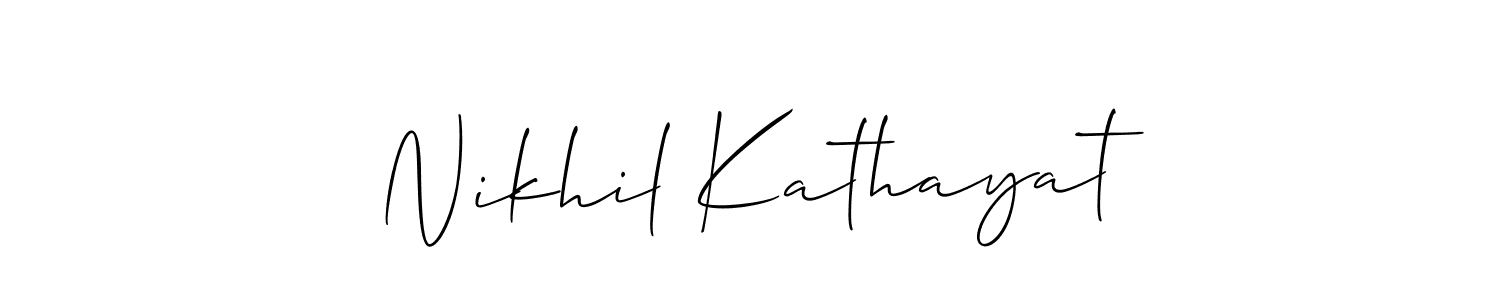 Use a signature maker to create a handwritten signature online. With this signature software, you can design (Allison_Script) your own signature for name Nikhil Kathayat. Nikhil Kathayat signature style 2 images and pictures png