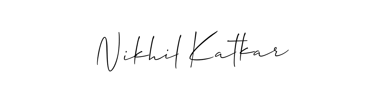 How to make Nikhil Katkar name signature. Use Allison_Script style for creating short signs online. This is the latest handwritten sign. Nikhil Katkar signature style 2 images and pictures png