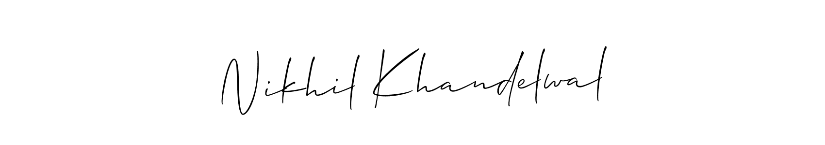 How to Draw Nikhil Khandelwal signature style? Allison_Script is a latest design signature styles for name Nikhil Khandelwal. Nikhil Khandelwal signature style 2 images and pictures png