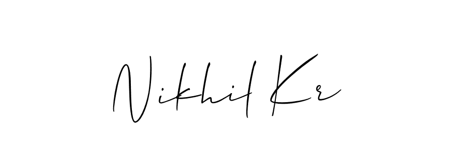 Design your own signature with our free online signature maker. With this signature software, you can create a handwritten (Allison_Script) signature for name Nikhil Kr. Nikhil Kr signature style 2 images and pictures png