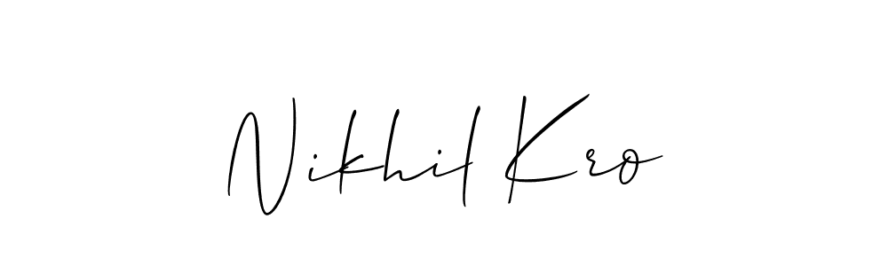 Create a beautiful signature design for name Nikhil Kro. With this signature (Allison_Script) fonts, you can make a handwritten signature for free. Nikhil Kro signature style 2 images and pictures png