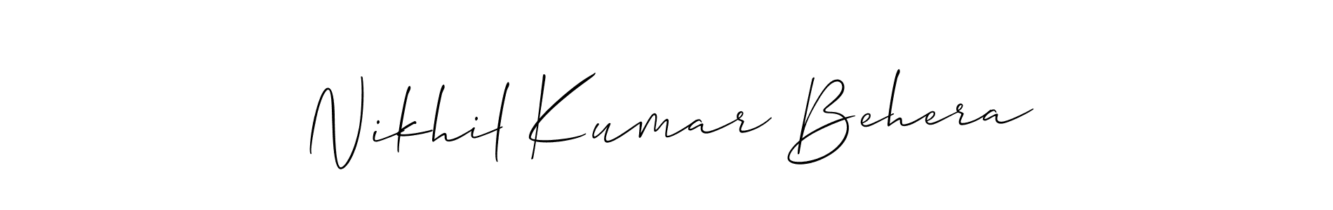 Create a beautiful signature design for name Nikhil Kumar Behera. With this signature (Allison_Script) fonts, you can make a handwritten signature for free. Nikhil Kumar Behera signature style 2 images and pictures png
