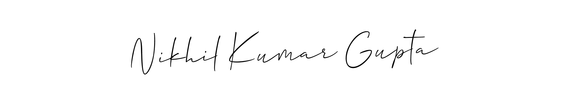 Use a signature maker to create a handwritten signature online. With this signature software, you can design (Allison_Script) your own signature for name Nikhil Kumar Gupta. Nikhil Kumar Gupta signature style 2 images and pictures png