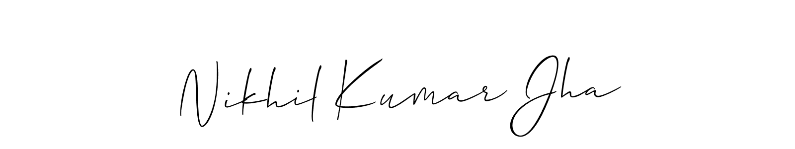 Allison_Script is a professional signature style that is perfect for those who want to add a touch of class to their signature. It is also a great choice for those who want to make their signature more unique. Get Nikhil Kumar Jha name to fancy signature for free. Nikhil Kumar Jha signature style 2 images and pictures png