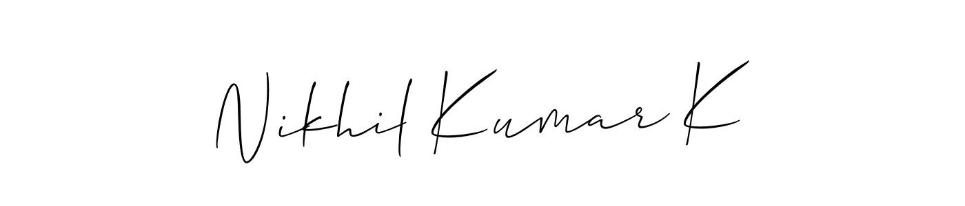 Check out images of Autograph of Nikhil Kumar K name. Actor Nikhil Kumar K Signature Style. Allison_Script is a professional sign style online. Nikhil Kumar K signature style 2 images and pictures png