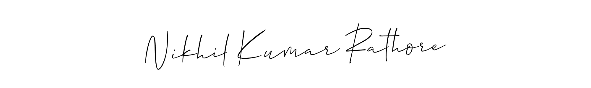 Make a short Nikhil Kumar Rathore signature style. Manage your documents anywhere anytime using Allison_Script. Create and add eSignatures, submit forms, share and send files easily. Nikhil Kumar Rathore signature style 2 images and pictures png