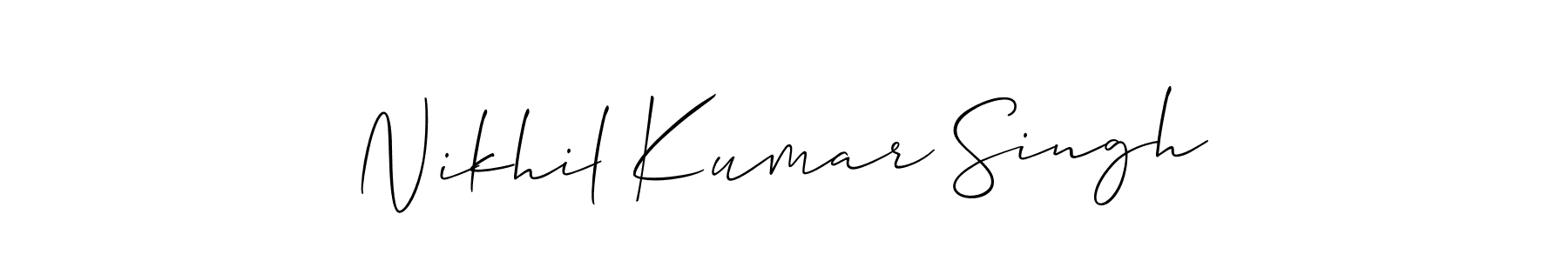 How to Draw Nikhil Kumar Singh signature style? Allison_Script is a latest design signature styles for name Nikhil Kumar Singh. Nikhil Kumar Singh signature style 2 images and pictures png