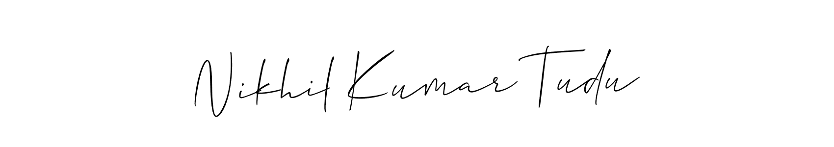 It looks lik you need a new signature style for name Nikhil Kumar Tudu. Design unique handwritten (Allison_Script) signature with our free signature maker in just a few clicks. Nikhil Kumar Tudu signature style 2 images and pictures png