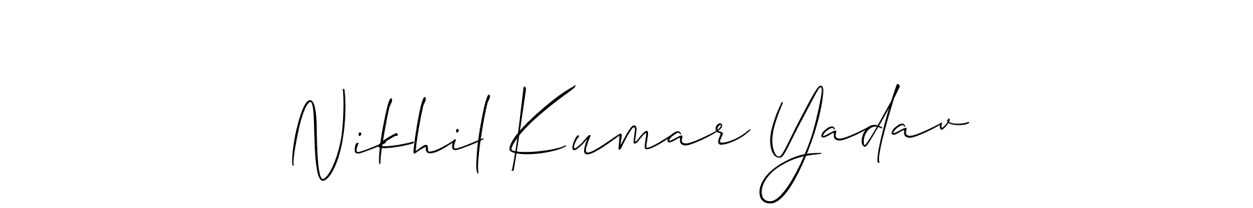 Make a short Nikhil Kumar Yadav signature style. Manage your documents anywhere anytime using Allison_Script. Create and add eSignatures, submit forms, share and send files easily. Nikhil Kumar Yadav signature style 2 images and pictures png