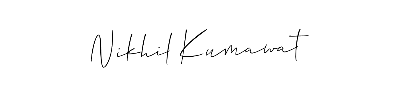 Nikhil Kumawat stylish signature style. Best Handwritten Sign (Allison_Script) for my name. Handwritten Signature Collection Ideas for my name Nikhil Kumawat. Nikhil Kumawat signature style 2 images and pictures png