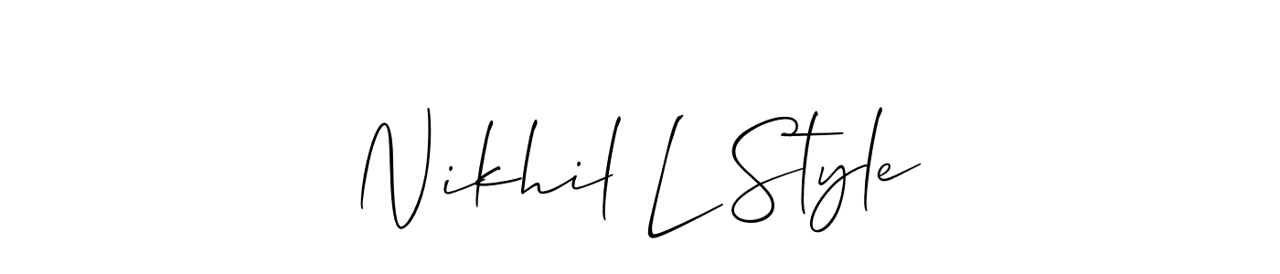 You should practise on your own different ways (Allison_Script) to write your name (Nikhil L Style) in signature. don't let someone else do it for you. Nikhil L Style signature style 2 images and pictures png