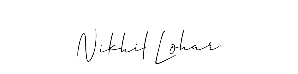 Similarly Allison_Script is the best handwritten signature design. Signature creator online .You can use it as an online autograph creator for name Nikhil Lohar. Nikhil Lohar signature style 2 images and pictures png