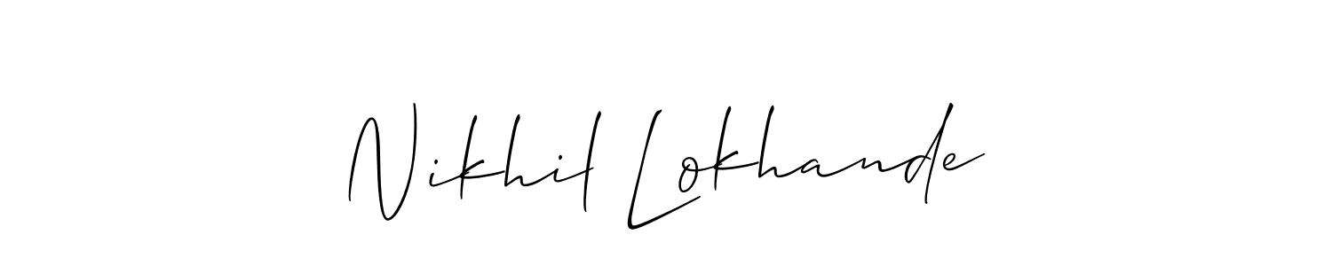 Similarly Allison_Script is the best handwritten signature design. Signature creator online .You can use it as an online autograph creator for name Nikhil Lokhande. Nikhil Lokhande signature style 2 images and pictures png