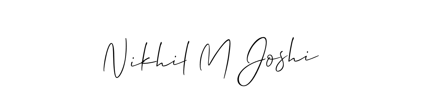 How to make Nikhil M Joshi signature? Allison_Script is a professional autograph style. Create handwritten signature for Nikhil M Joshi name. Nikhil M Joshi signature style 2 images and pictures png