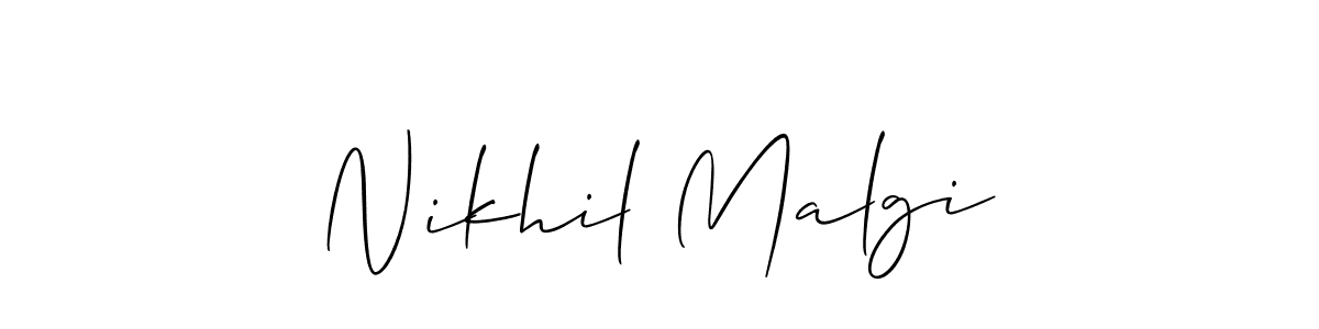 How to Draw Nikhil Malgi signature style? Allison_Script is a latest design signature styles for name Nikhil Malgi. Nikhil Malgi signature style 2 images and pictures png