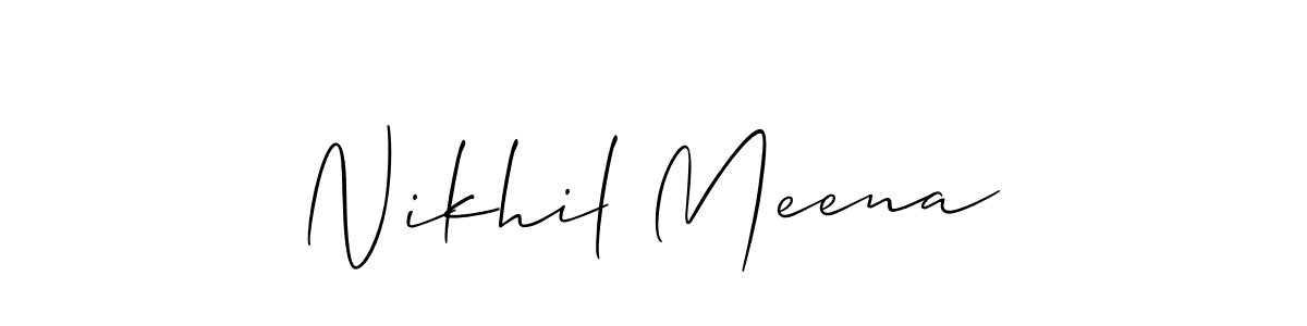 You should practise on your own different ways (Allison_Script) to write your name (Nikhil Meena) in signature. don't let someone else do it for you. Nikhil Meena signature style 2 images and pictures png