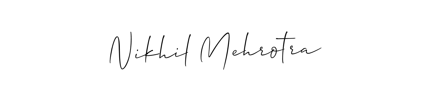 Also we have Nikhil Mehrotra name is the best signature style. Create professional handwritten signature collection using Allison_Script autograph style. Nikhil Mehrotra signature style 2 images and pictures png