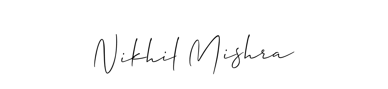 Create a beautiful signature design for name Nikhil Mishra. With this signature (Allison_Script) fonts, you can make a handwritten signature for free. Nikhil Mishra signature style 2 images and pictures png