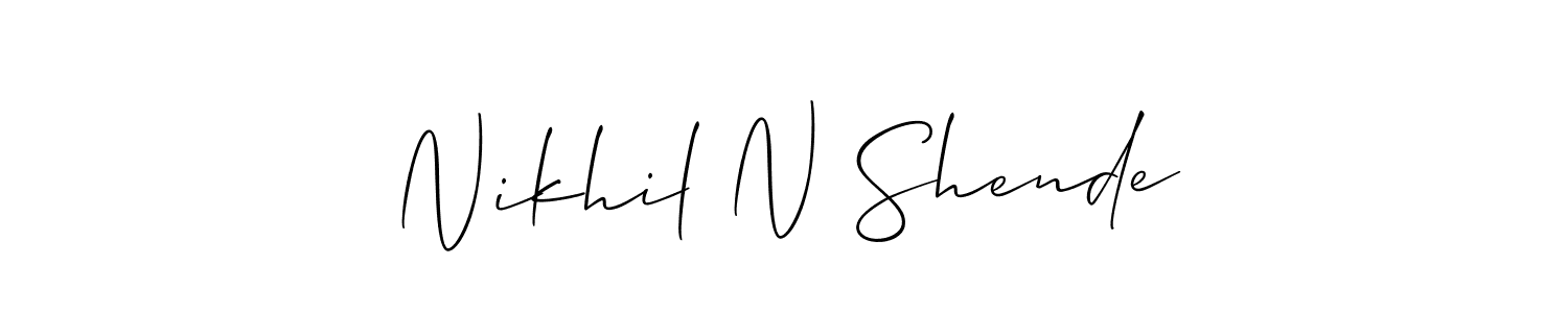 Nikhil N Shende stylish signature style. Best Handwritten Sign (Allison_Script) for my name. Handwritten Signature Collection Ideas for my name Nikhil N Shende. Nikhil N Shende signature style 2 images and pictures png