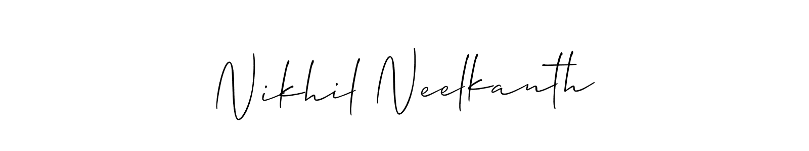 How to make Nikhil Neelkanth name signature. Use Allison_Script style for creating short signs online. This is the latest handwritten sign. Nikhil Neelkanth signature style 2 images and pictures png