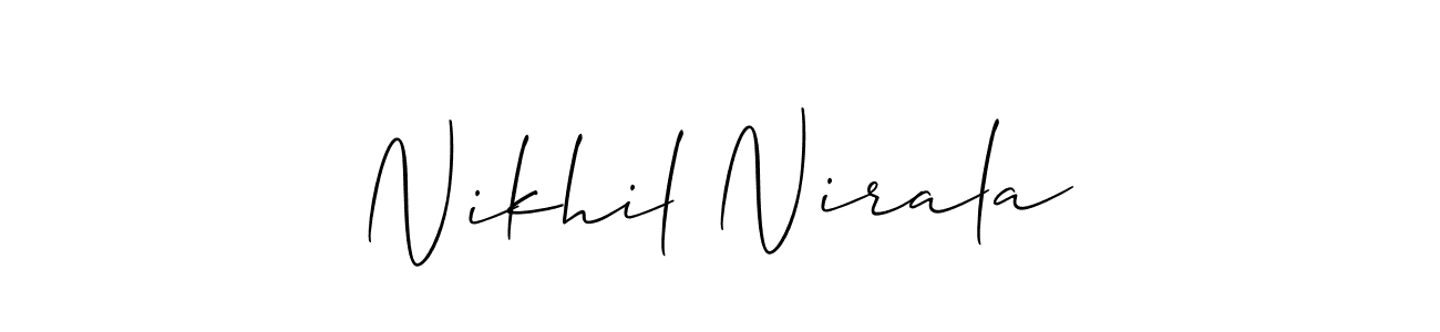 if you are searching for the best signature style for your name Nikhil Nirala. so please give up your signature search. here we have designed multiple signature styles  using Allison_Script. Nikhil Nirala signature style 2 images and pictures png