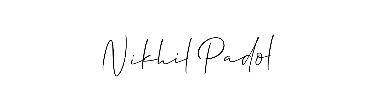 Also we have Nikhil Padol name is the best signature style. Create professional handwritten signature collection using Allison_Script autograph style. Nikhil Padol signature style 2 images and pictures png