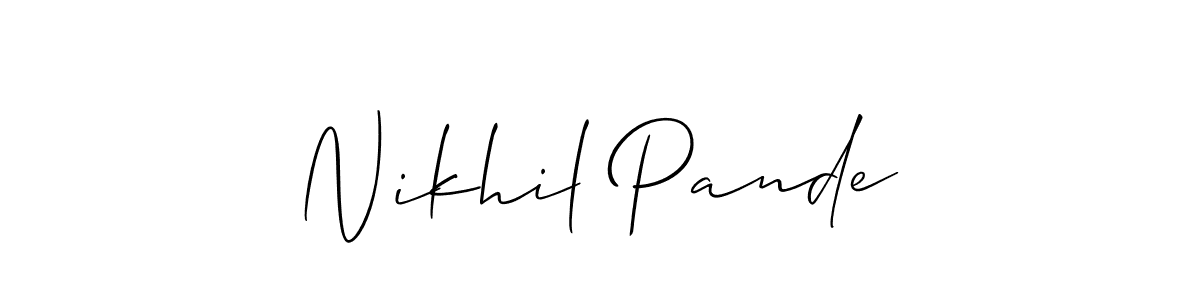 Make a short Nikhil Pande signature style. Manage your documents anywhere anytime using Allison_Script. Create and add eSignatures, submit forms, share and send files easily. Nikhil Pande signature style 2 images and pictures png