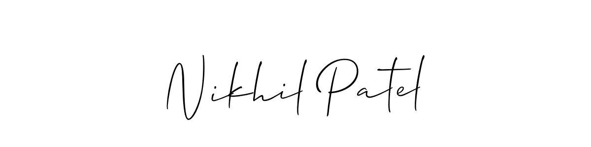 The best way (Allison_Script) to make a short signature is to pick only two or three words in your name. The name Nikhil Patel include a total of six letters. For converting this name. Nikhil Patel signature style 2 images and pictures png