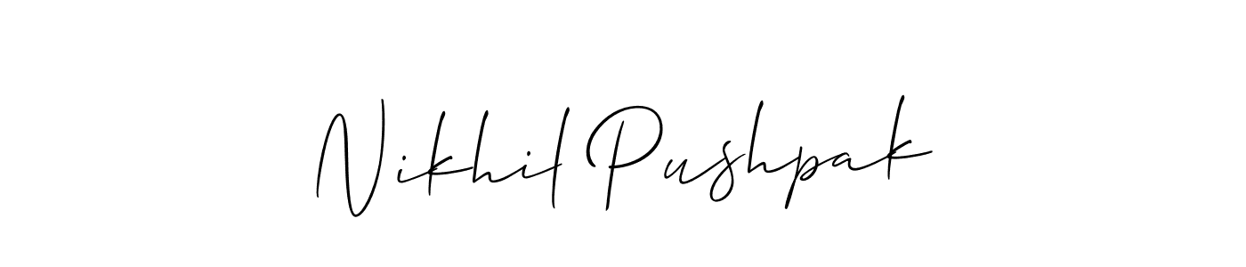 Also You can easily find your signature by using the search form. We will create Nikhil Pushpak name handwritten signature images for you free of cost using Allison_Script sign style. Nikhil Pushpak signature style 2 images and pictures png