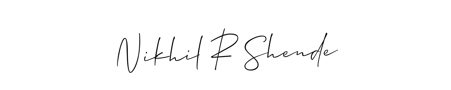 Nikhil R Shende stylish signature style. Best Handwritten Sign (Allison_Script) for my name. Handwritten Signature Collection Ideas for my name Nikhil R Shende. Nikhil R Shende signature style 2 images and pictures png