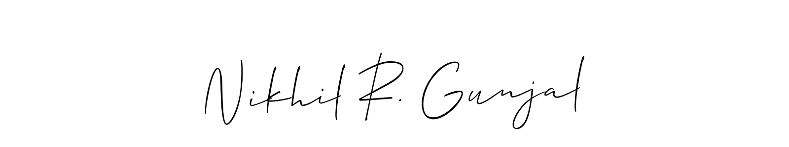 Nikhil R. Gunjal stylish signature style. Best Handwritten Sign (Allison_Script) for my name. Handwritten Signature Collection Ideas for my name Nikhil R. Gunjal. Nikhil R. Gunjal signature style 2 images and pictures png
