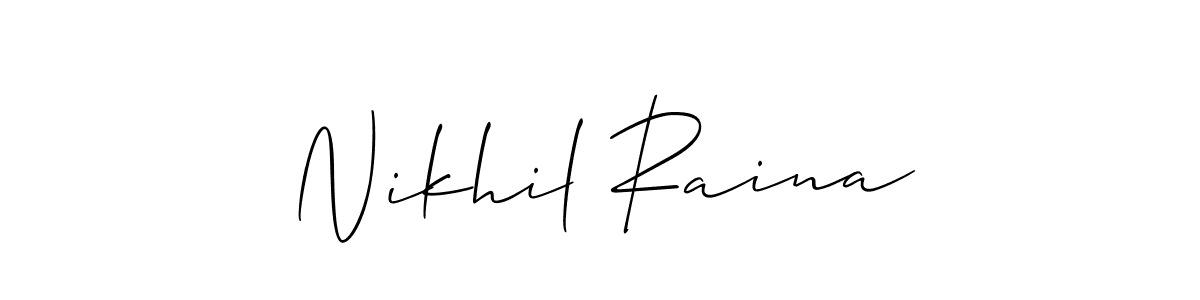 Similarly Allison_Script is the best handwritten signature design. Signature creator online .You can use it as an online autograph creator for name Nikhil Raina. Nikhil Raina signature style 2 images and pictures png