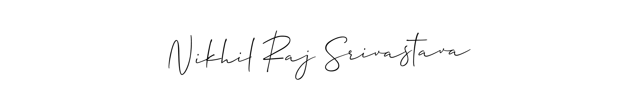 Allison_Script is a professional signature style that is perfect for those who want to add a touch of class to their signature. It is also a great choice for those who want to make their signature more unique. Get Nikhil Raj Srivastava name to fancy signature for free. Nikhil Raj Srivastava signature style 2 images and pictures png