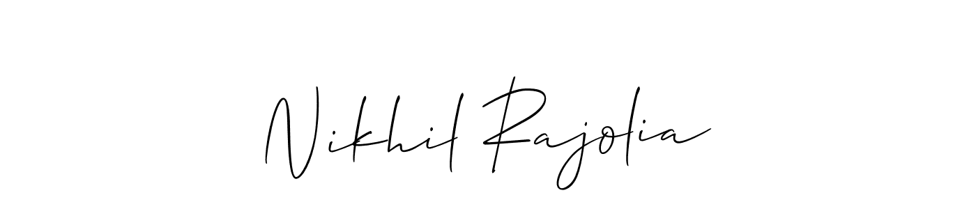 Also You can easily find your signature by using the search form. We will create Nikhil Rajolia name handwritten signature images for you free of cost using Allison_Script sign style. Nikhil Rajolia signature style 2 images and pictures png