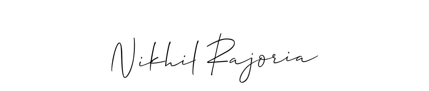 It looks lik you need a new signature style for name Nikhil Rajoria. Design unique handwritten (Allison_Script) signature with our free signature maker in just a few clicks. Nikhil Rajoria signature style 2 images and pictures png