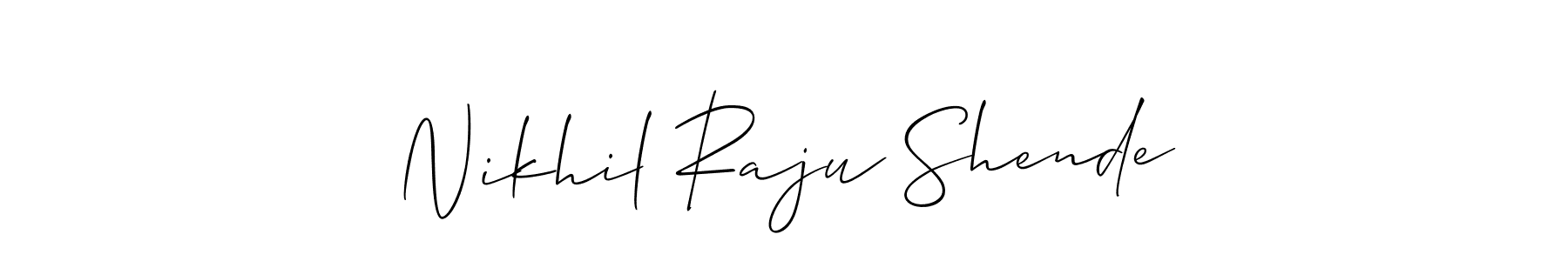 Create a beautiful signature design for name Nikhil Raju Shende. With this signature (Allison_Script) fonts, you can make a handwritten signature for free. Nikhil Raju Shende signature style 2 images and pictures png
