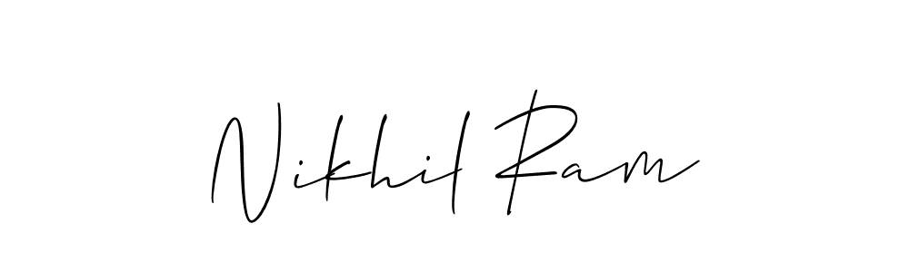Allison_Script is a professional signature style that is perfect for those who want to add a touch of class to their signature. It is also a great choice for those who want to make their signature more unique. Get Nikhil Ram name to fancy signature for free. Nikhil Ram signature style 2 images and pictures png