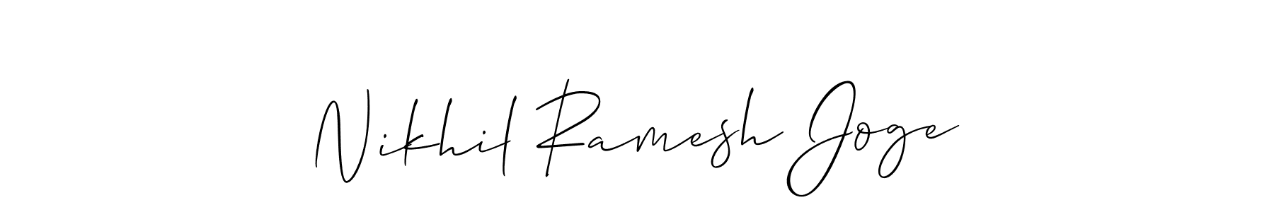 Make a beautiful signature design for name Nikhil Ramesh Joge. With this signature (Allison_Script) style, you can create a handwritten signature for free. Nikhil Ramesh Joge signature style 2 images and pictures png